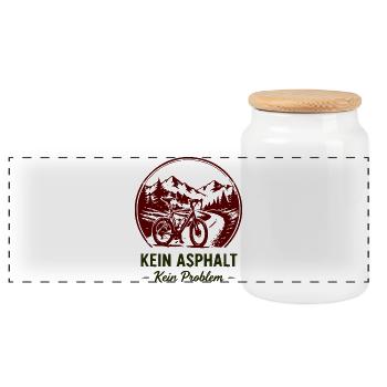 Trailhelden: Mountainbike Freiheit - Panorama Keksdose mit Holzdeckel - Weiß - Vorne