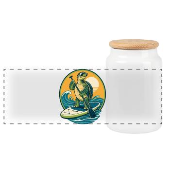 Funny SUP Paddleboard Board Stand Up paddle - Panoramic Cookie Jar with Wooden Lid - white - Front