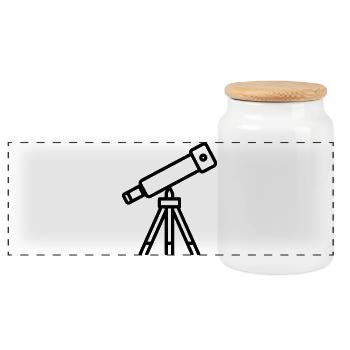 Teleskop - Panorama Keksdose mit Holzdeckel - Weiß - Vorne