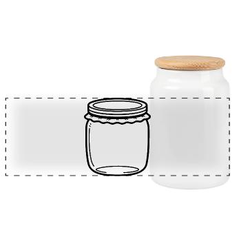 Jam Jar Gliederung - Panorama Keksdose mit Holzdeckel - Weiß - Vorne