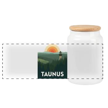 Taunus Vintage | Nature Travel Poster - Panorama Keksdose mit Holzdeckel - Weiß - Vorne