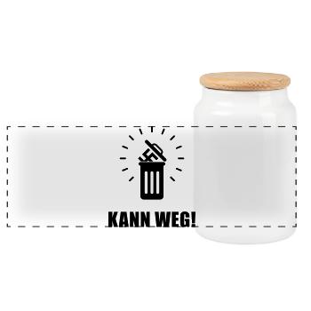 Kann Weg! (Gegen Rechts, Nie Wieder, Politik / B) - Panorama Keksdose mit Holzdeckel - Weiß - Vorne