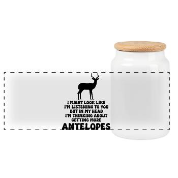 Humour de l’adage des animaux antilopes - Boîte à biscuits avec couvercle en bois - blanc - Devant