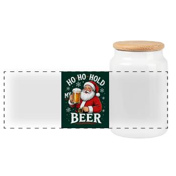 Noël Père Noël cool - Boîte à biscuits avec couvercle en bois - blanc - Devant