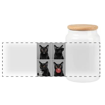 Cats Bombay Cat - Boîte à biscuits avec couvercle en bois - blanc - Devant