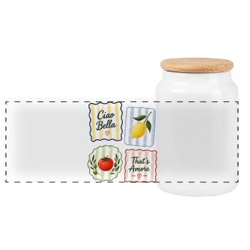 Ciao Bella That’s Amore Italien Sommer - Panorama Keksdose mit Holzdeckel - Weiß - Vorne