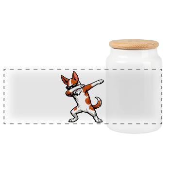 Tabbing Podenco Ibicenco - Boîte à biscuits avec couvercle en bois - blanc - Devant