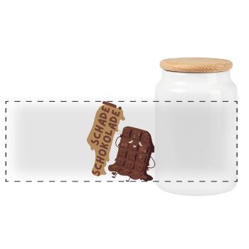 What a pity chocolate! - Panoramic Cookie Jar with Wooden Lid - white - Front