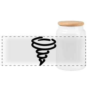 tornado - Panoramic Cookie Jar with Wooden Lid - white - Front