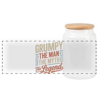 Grumpy der Mann, der Mythos, die Legende - Panorama Keksdose mit Holzdeckel - Weiß - Vorne