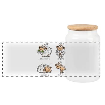 Hunger Müde Kalt Schafe Spruch Tierhumor - Panorama Keksdose mit Holzdeckel - Weiß - Vorne