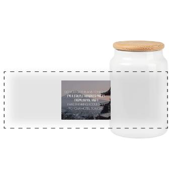 Lost in Japan - S. Mendes - Panoramic Cookie Jar with Wooden Lid - white - Front