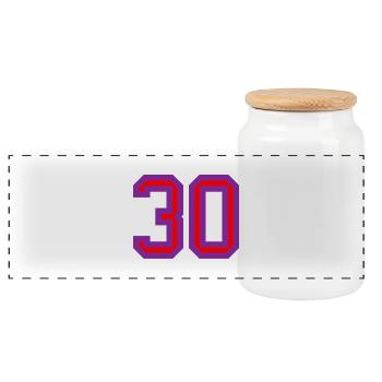 30. 30 YEARS. 30th ANNIVERSARY. 30 YEARS ANNIVERSARY. - Panoramic Cookie Jar with Wooden Lid - white - Front