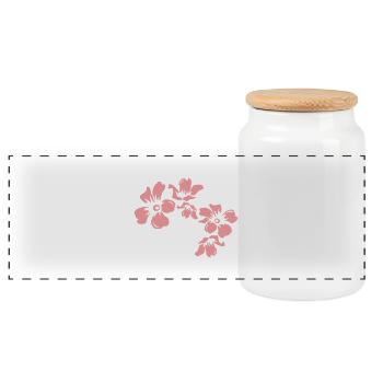 flowers - Boîte à biscuits avec couvercle en bois - blanc - Devant