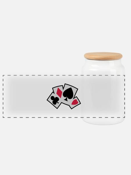 pokerkarten - Panorama Keksdose mit Holzdeckel - Weiß