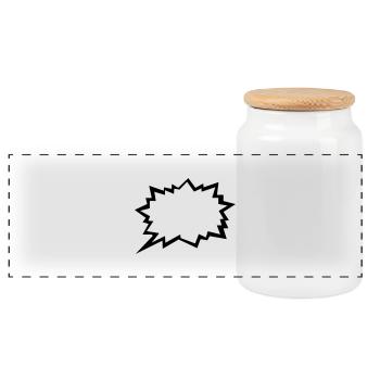 bulle - Boîte à biscuits avec couvercle en bois - blanc - Devant