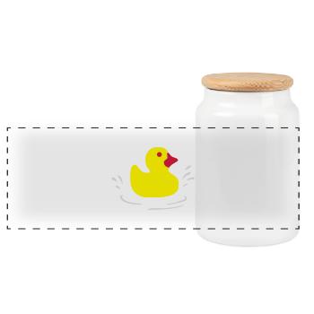 canard - Boîte à biscuits avec couvercle en bois - blanc - Devant