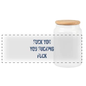 Fuck You You Fucking Fuck - Panorama Keksdose mit Holzdeckel - Weiß - Vorne