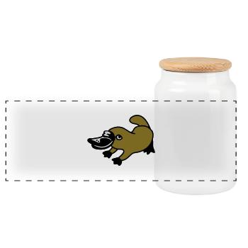 Platypus 3 - Panoramic Cookie Jar with Wooden Lid - white - Front