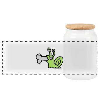 Carnivore ver 3 - Boîte à biscuits avec couvercle en bois - blanc - Devant