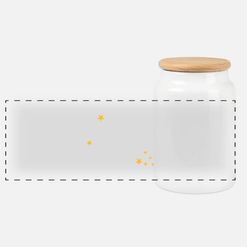 Taurus constellation - Panoramic Cookie Jar with Wooden Lid - white