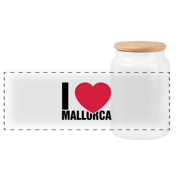 I love Mallorca - Boîte à biscuits avec couvercle en bois - blanc - Devant