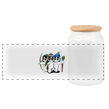 Medievalsnap - Panoramic Cookie Jar with Wooden Lid - white - Front