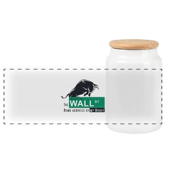 Home of my Money - Wall Street - Panorama Keksdose mit Holzdeckel - Weiß - Vorne