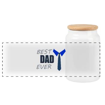 BEST DAD EVER - Panoramic Cookie Jar with Wooden Lid - white - Front