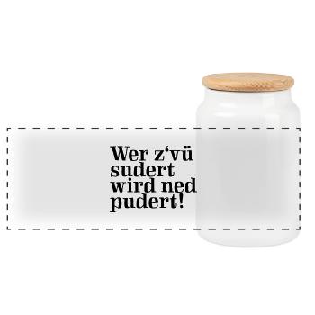 Wer sudert hat keinen Sex - lustig, Sprüche - Panorama Keksdose mit Holzdeckel - Weiß - Vorne