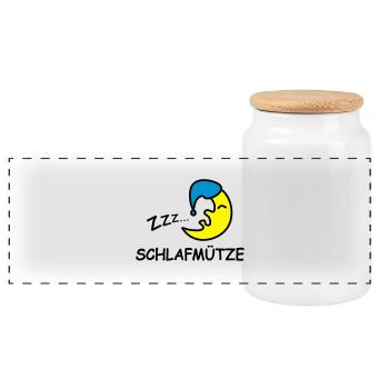 Endormi - Boîte à biscuits avec couvercle en bois - blanc - Devant