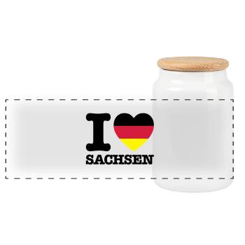 deutschland_sachsen_f3 - Boîte à biscuits avec couvercle en bois - blanc - Devant