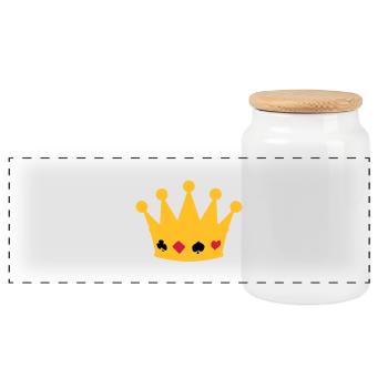 couronne poker crown - Boîte à biscuits avec couvercle en bois - blanc - Devant