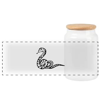 Serpent - Boîte à biscuits avec couvercle en bois - blanc - Devant