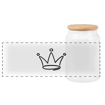 krone_king__f1 - Panoramic Cookie Jar with Wooden Lid - white - Front