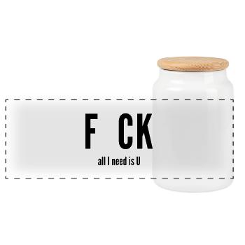 Fuck all i need is u - Boîte à biscuits avec couvercle en bois - blanc - Devant