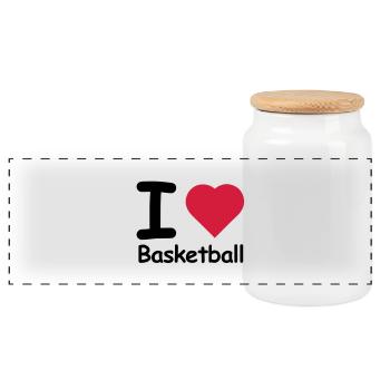 basketball fan nba sport - Panorama Keksdose mit Holzdeckel - Weiß - Vorne