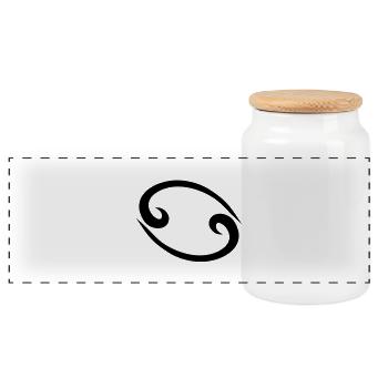 Cancer 2 signes de glyphes du symbole astrologique - Boîte à biscuits avec couvercle en bois - blanc - Devant