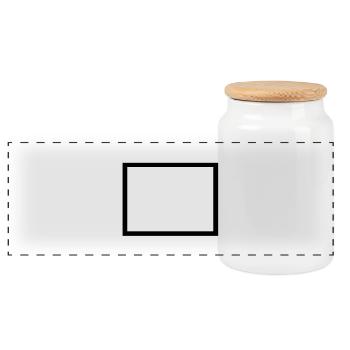 cadre pour image_2_1 - Boîte à biscuits avec couvercle en bois - blanc - Devant