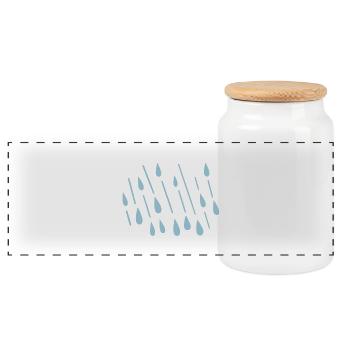 rain_drop rainy day - Panoramic Cookie Jar with Wooden Lid - white - Front