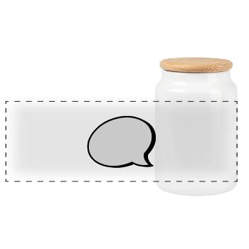 bulle - Boîte à biscuits avec couvercle en bois - blanc - Devant