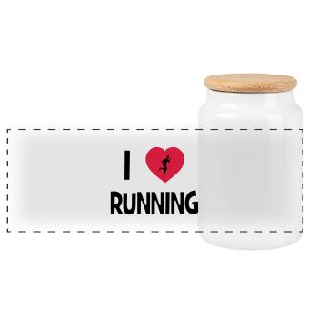 I Love Running - Panorama Keksdose mit Holzdeckel - Weiß - Vorne