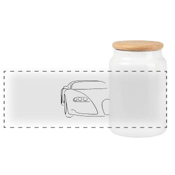 Race Car Tribal - Panorama Keksdose mit Holzdeckel - Weiß - Vorne