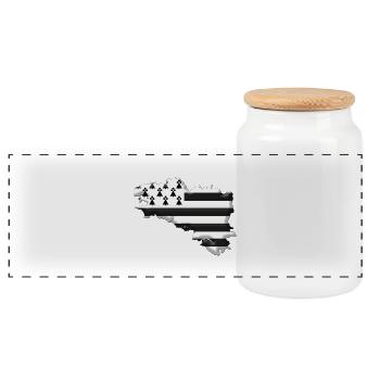 carte Bretagne drapeau Breizh - Boîte à biscuits avec couvercle en bois - blanc - Devant