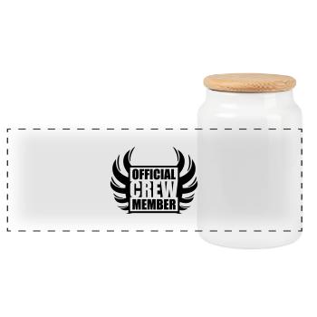 Official Crew Member Design - Boîte à biscuits avec couvercle en bois - blanc - Devant