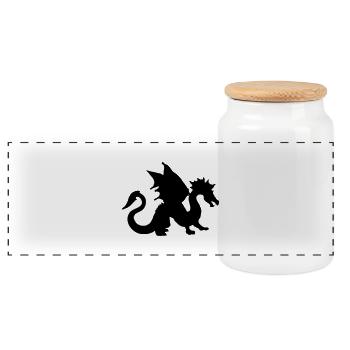 chinesischer drache chinese dragon tattoo fire - Boîte à biscuits avec couvercle en bois - blanc - Devant