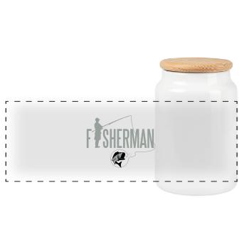 Fisherman - Panorama Keksdose mit Holzdeckel - Weiß - Vorne
