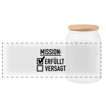 mission_f1 - Panorama Keksdose mit Holzdeckel - Weiß - Vorne