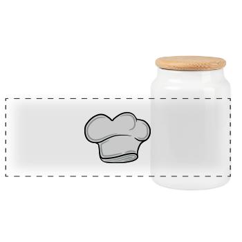 Chef de cuisine drôle Smiley Moustache Barbe - Boîte à biscuits avec couvercle en bois - blanc - Devant