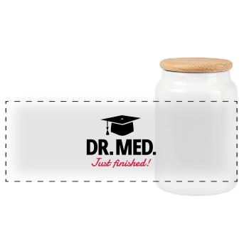 Docteur mortier - Boîte à biscuits avec couvercle en bois - blanc - Devant
